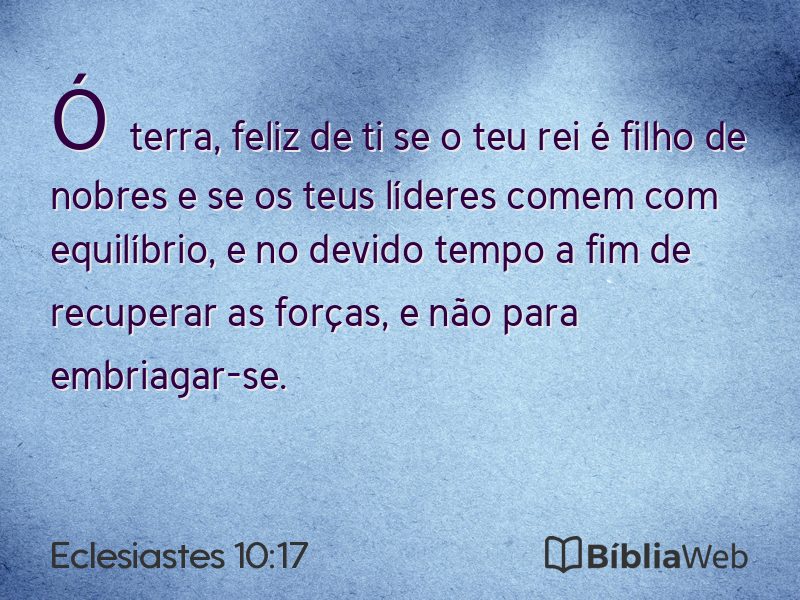 Eclesiastes 10:17 em imagem para compartilhar