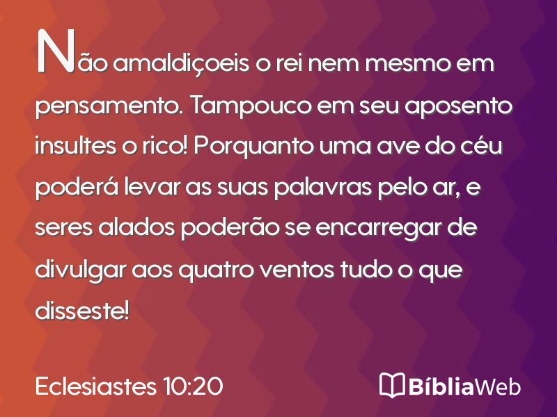 Eclesiastes 10:20 em imagem para compartilhar