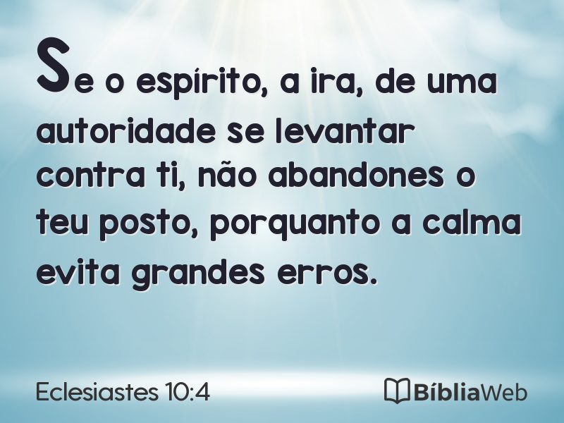 Eclesiastes 10:4 em imagem para compartilhar