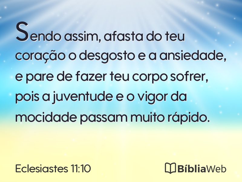 Eclesiastes 11:10 em imagem para compartilhar