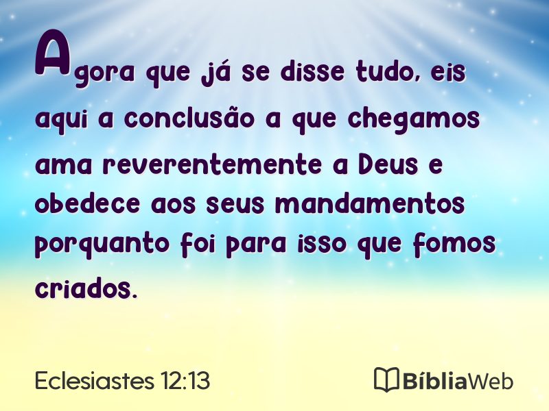 Eclesiastes 12:13 em imagem para compartilhar