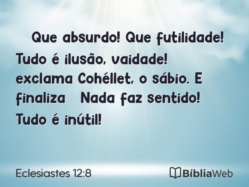 Eclesiastes 12:8 em imagem para compartilhar