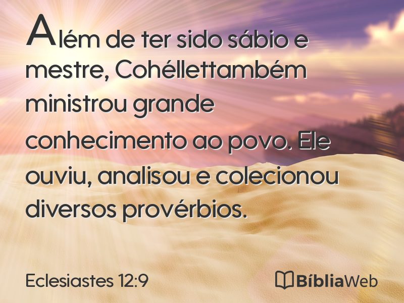 Eclesiastes 12:9 em imagem para compartilhar