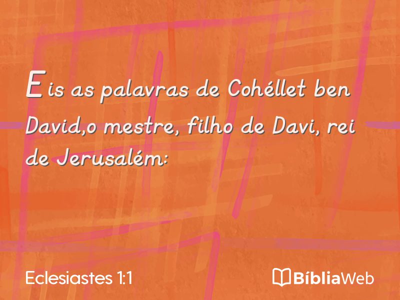 Eclesiastes 1:1 em imagem para compartilhar