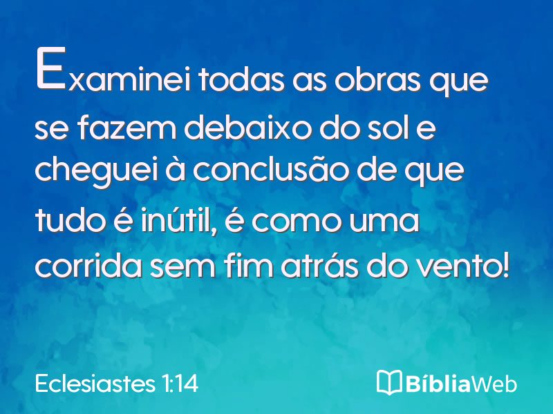Eclesiastes 1:14 em imagem para compartilhar