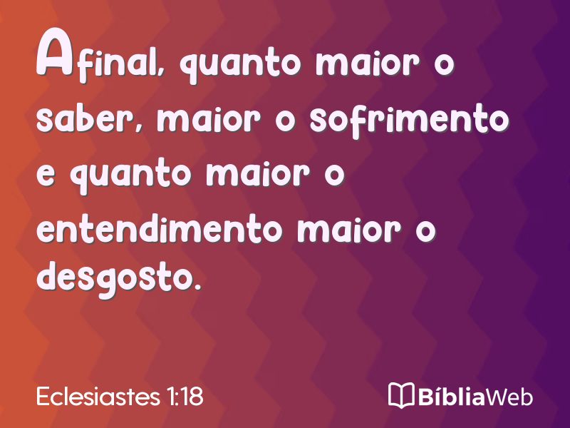 Eclesiastes 1:18 em imagem para compartilhar