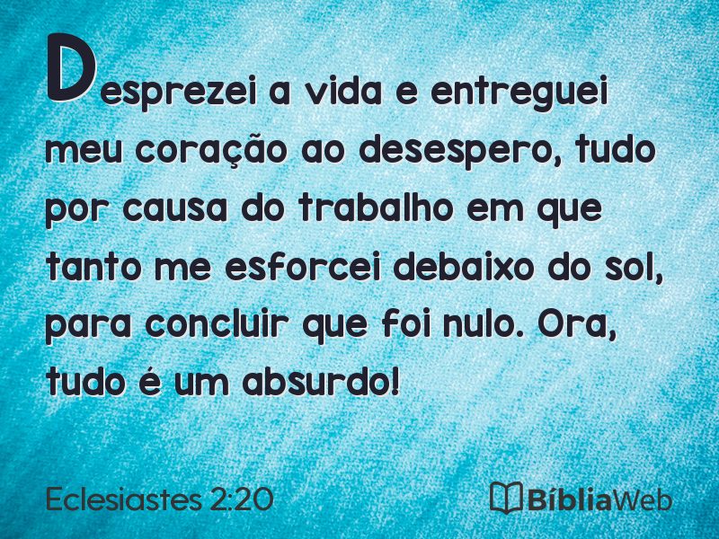 Eclesiastes 2:20 em imagem para compartilhar