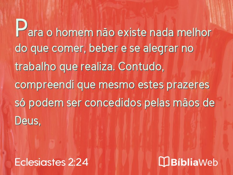 Eclesiastes 2:24 em imagem para compartilhar