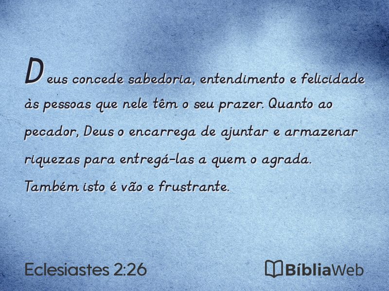 Eclesiastes 2:26 em imagem para compartilhar