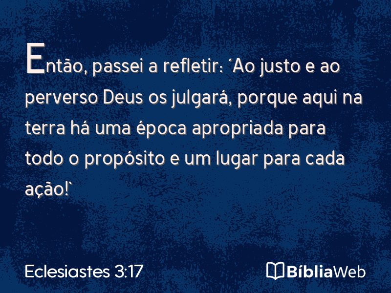 Eclesiastes 3:17 em imagem para compartilhar