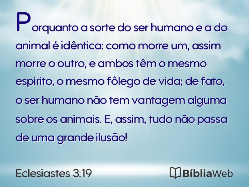 Eclesiastes 3:19 em imagem para compartilhar