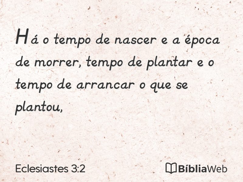 Eclesiastes 3:2 em imagem para compartilhar