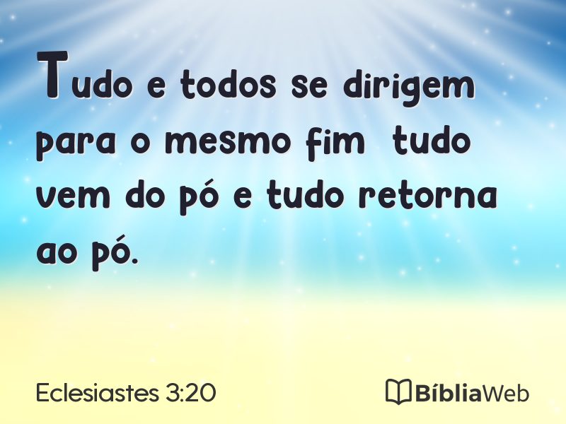 Eclesiastes 3:20 em imagem para compartilhar