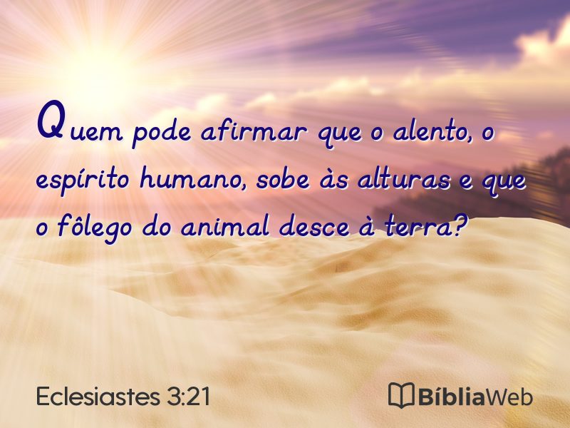 Eclesiastes 3:21 em imagem para compartilhar