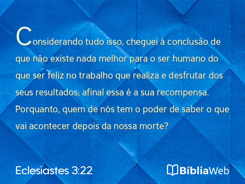 Eclesiastes 3:22 em imagem para compartilhar