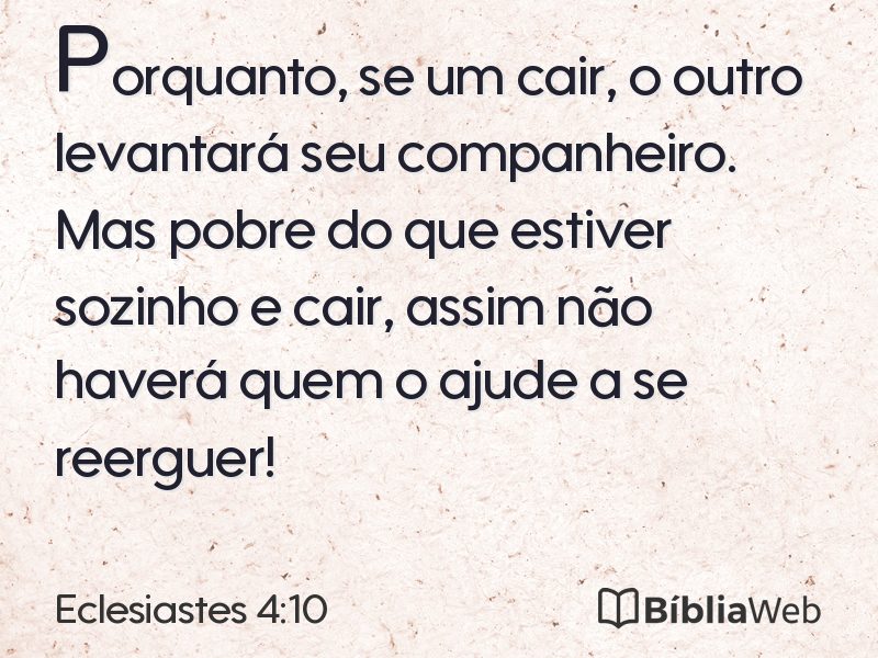 Eclesiastes 4:10 em imagem para compartilhar