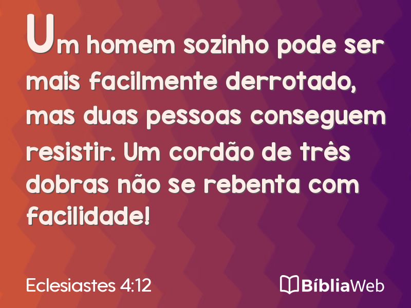 Eclesiastes 4:12 em imagem para compartilhar