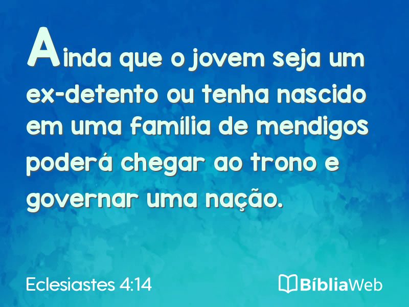 Eclesiastes 4:14 em imagem para compartilhar