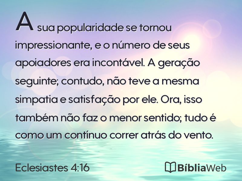 Eclesiastes 4:16 em imagem para compartilhar