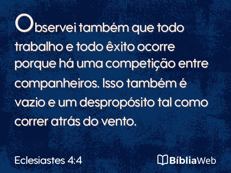 Eclesiastes 4:4 em imagem para compartilhar