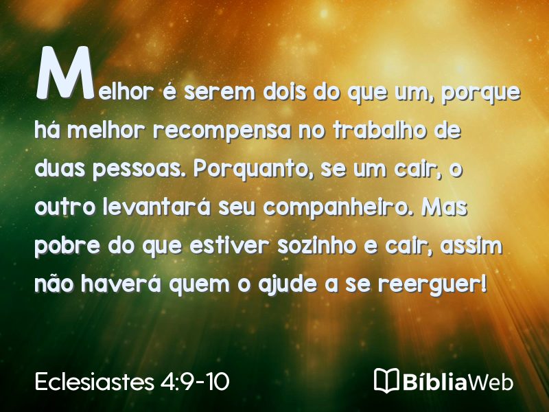 Eclesiastes 4:9-10 em imagem para compartilhar