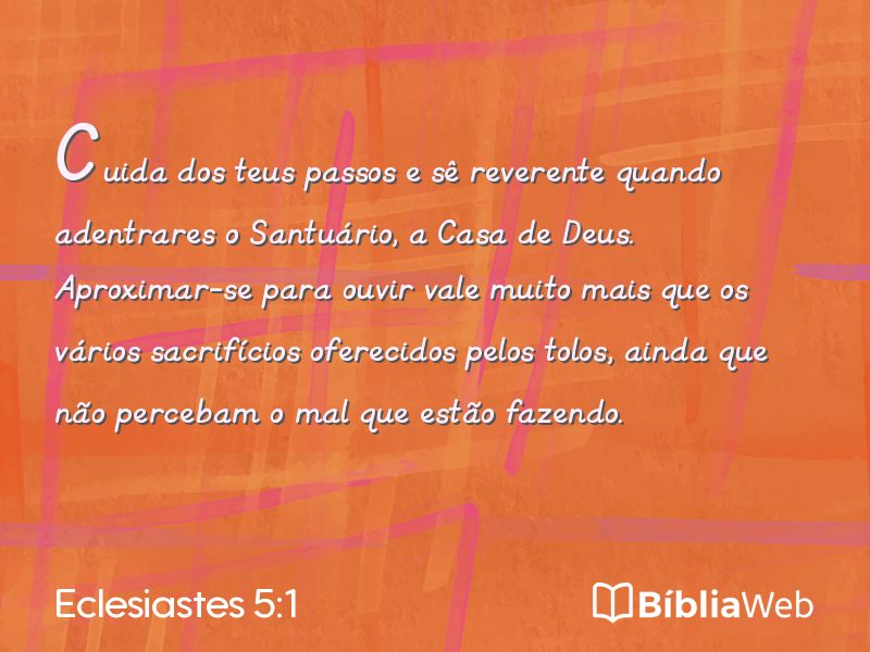 Eclesiastes 5:1 em imagem para compartilhar