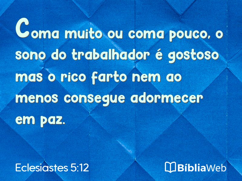 Eclesiastes 5:12 em imagem para compartilhar