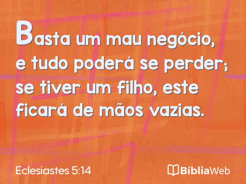 Eclesiastes 5:14 em imagem para compartilhar