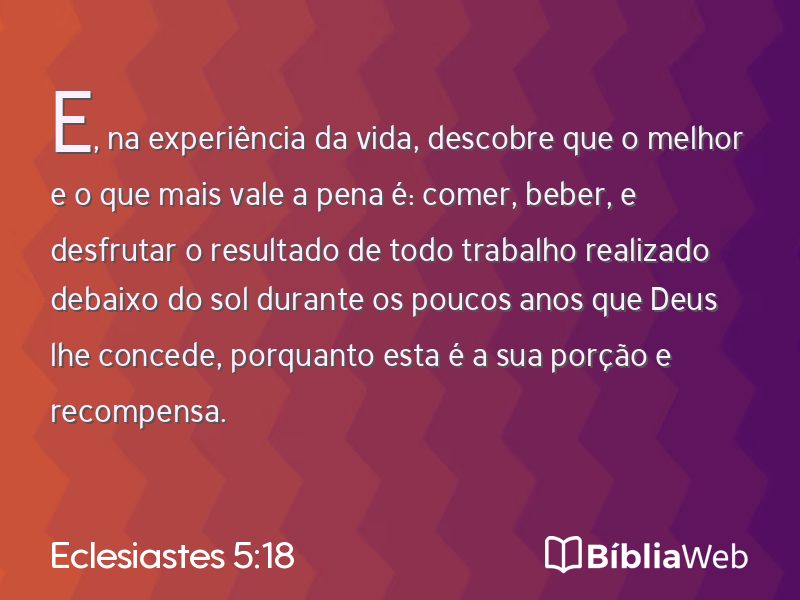 Eclesiastes 5:18 em imagem para compartilhar