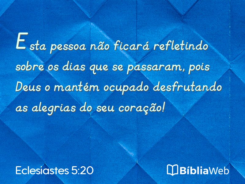 Eclesiastes 5:20 em imagem para compartilhar