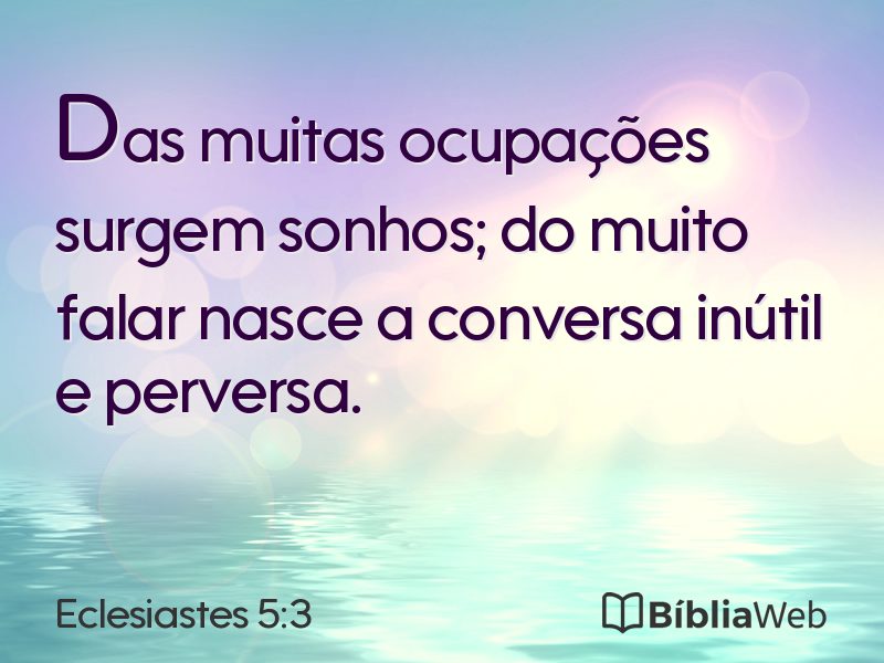 Eclesiastes 5:3 em imagem para compartilhar