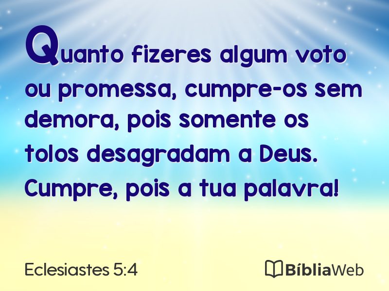 Eclesiastes 5:4 em imagem para compartilhar
