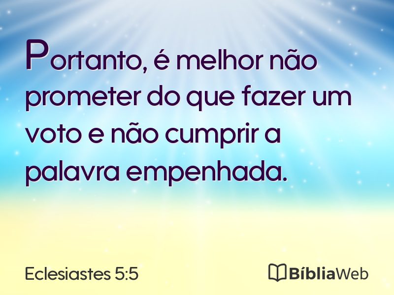 Eclesiastes 5:5 em imagem para compartilhar