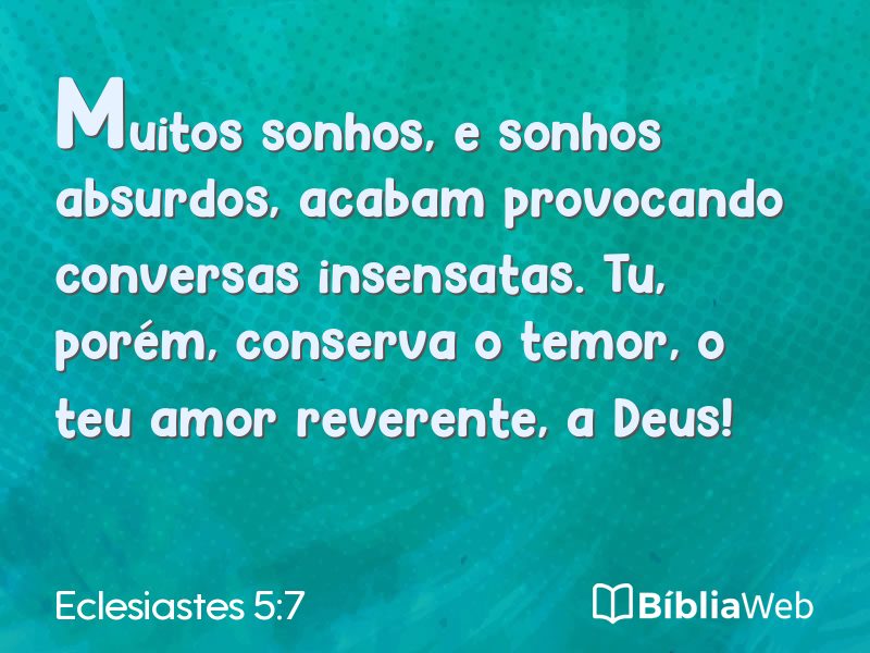 Eclesiastes 5:7 em imagem para compartilhar