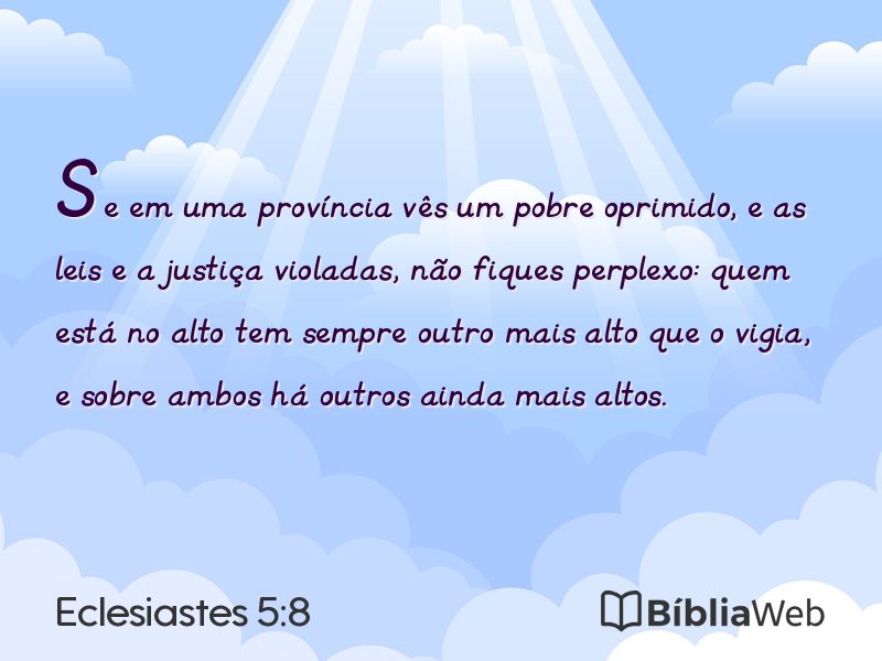 Eclesiastes 5:8 em imagem para compartilhar