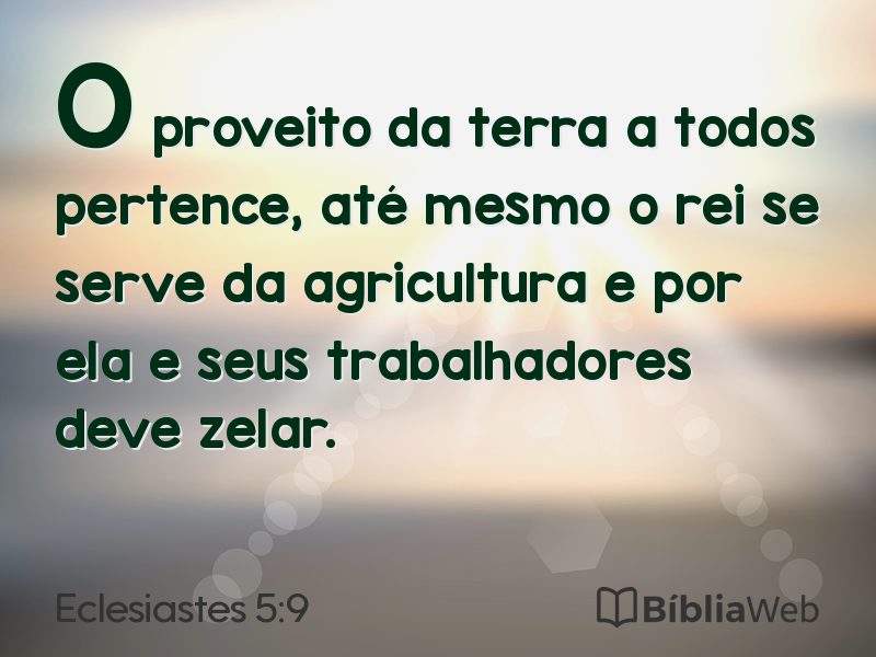 Eclesiastes 5:9 em imagem para compartilhar