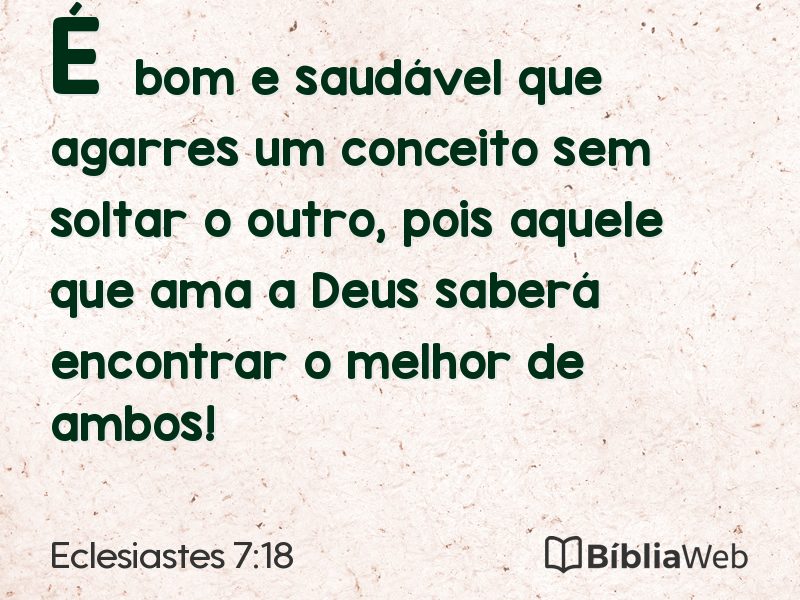 Eclesiastes 7:18 em imagem para compartilhar