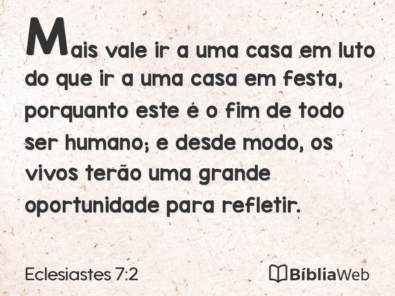 Eclesiastes 7:2 em imagem para compartilhar