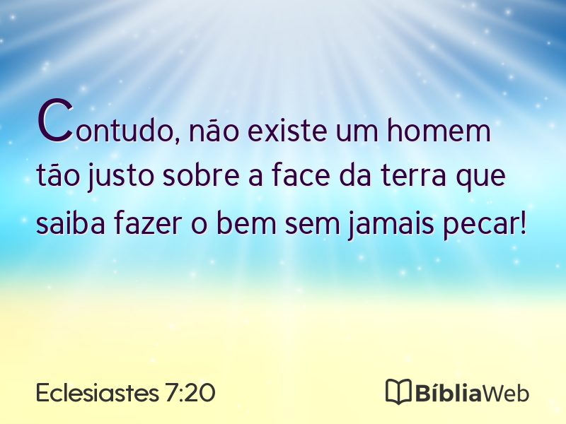 Eclesiastes 7:20 em imagem para compartilhar