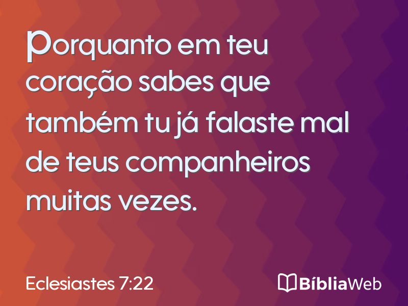 Eclesiastes 7:22 em imagem para compartilhar