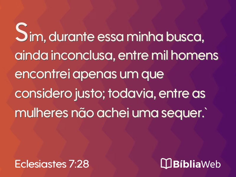 Eclesiastes 7:28 em imagem para compartilhar