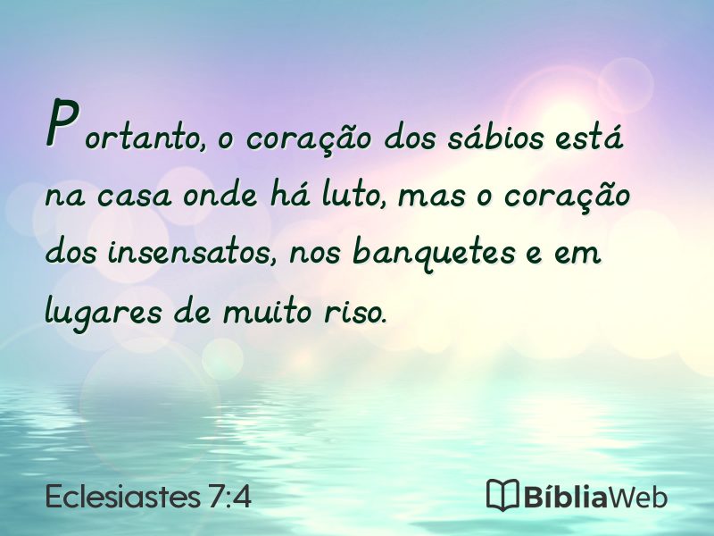 Eclesiastes 7:4 em imagem para compartilhar