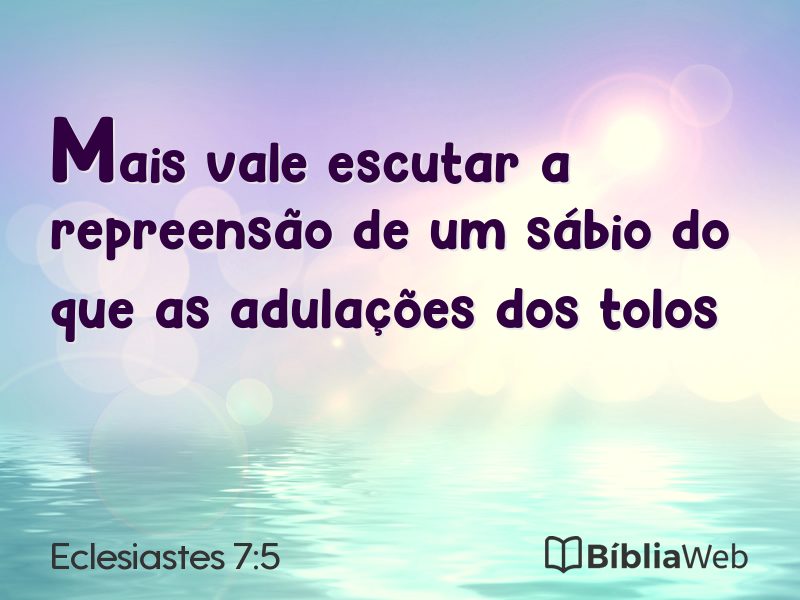 Eclesiastes 7:5 em imagem para compartilhar
