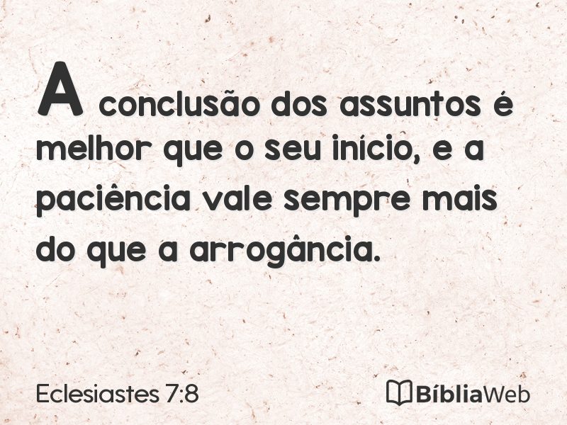 Eclesiastes 7:8 em imagem para compartilhar