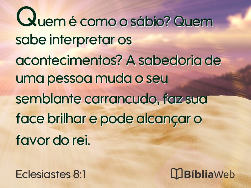 Eclesiastes 8:1 em imagem para compartilhar
