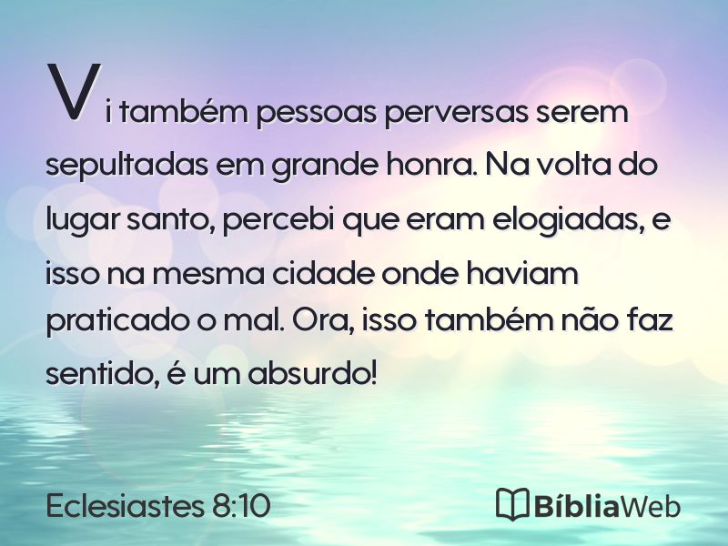 Eclesiastes 8:10 em imagem para compartilhar