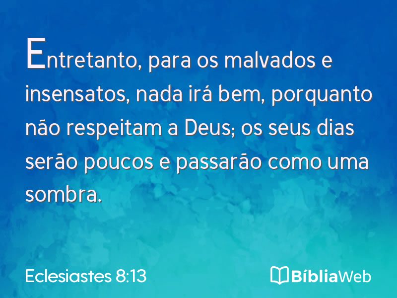 Eclesiastes 8:13 em imagem para compartilhar