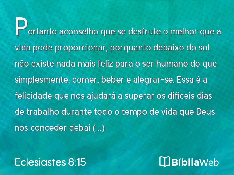 Eclesiastes 8:15 em imagem para compartilhar