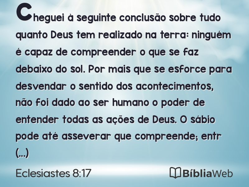 Eclesiastes 8:17 em imagem para compartilhar