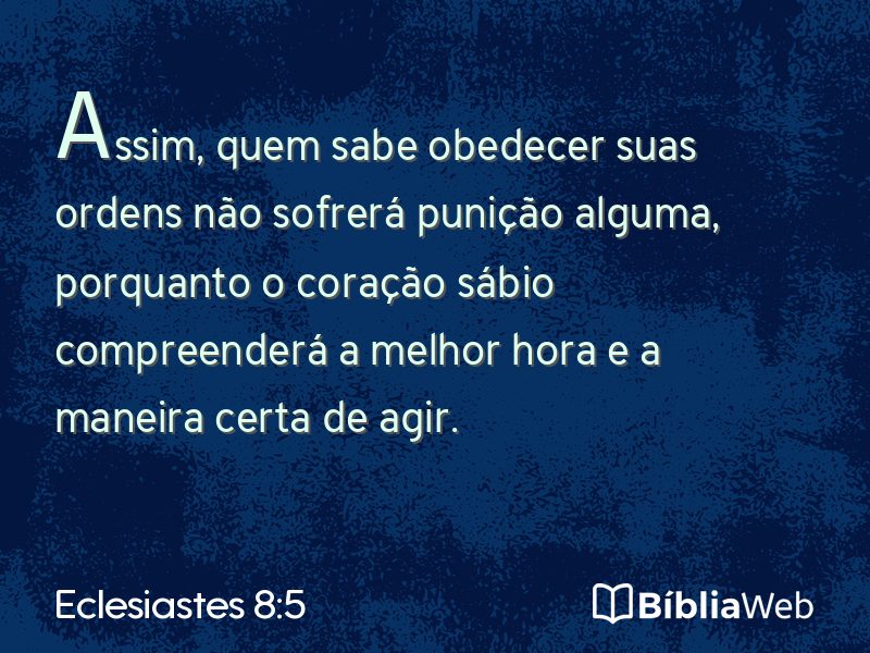 Eclesiastes 8:5 em imagem para compartilhar